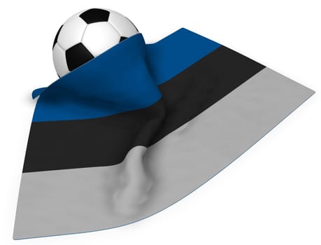 football and flag of estonia - 3d illustration