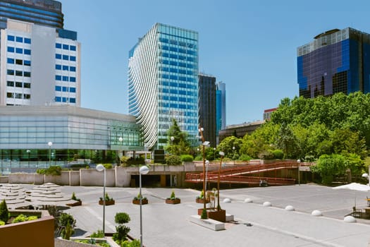 Business park in Madrid Spain. Square business