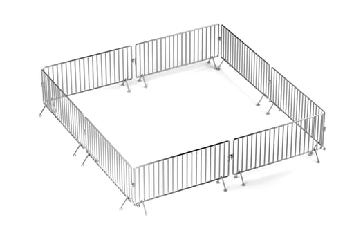 Barricaded square with mobile steel fences