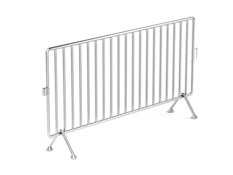 Mobile steel barrier on white background