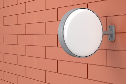White round signboard on the wall