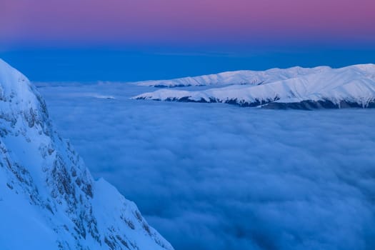 winter mountain in Piatra Craiului Mountains, Romania
