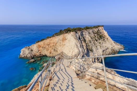 Beautiful cliff rock on Porto Katsiki beach on Lefkada, Greece