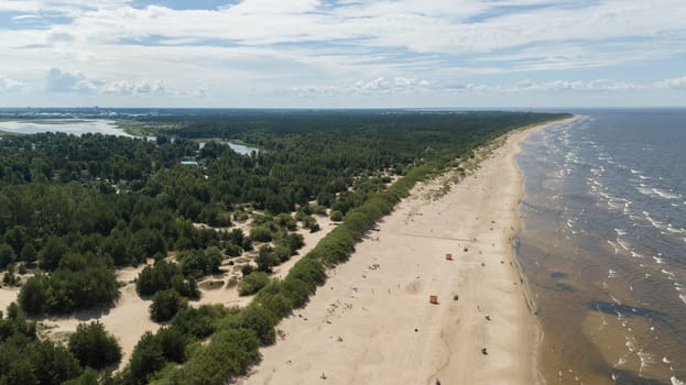 Vecaki Latvia Baltic Sea Seaside Aerial drone top