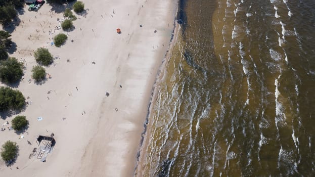 Vecaki Latvia Baltic Sea Seaside Aerial drone top