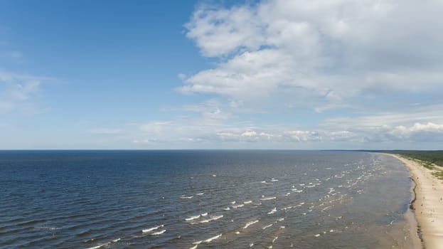 Vecaki Latvia Baltic Sea Seaside Aerial drone top