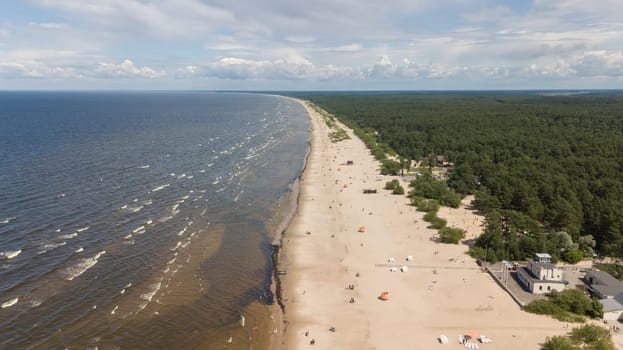 Vecaki Latvia Baltic Sea Seaside Aerial drone top