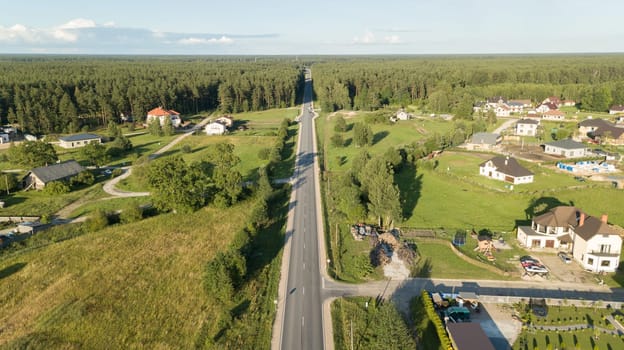 Aerial view of countryside, drone top view