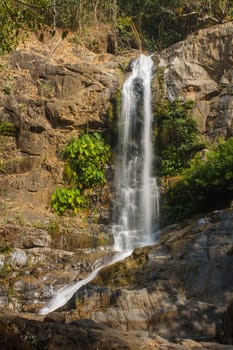 Thor Thip waterfall in thai national park.waterfall in the deep forest on mountain