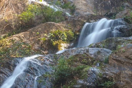 Thor Thip waterfall in thai national park.waterfall in the deep forest on mountain