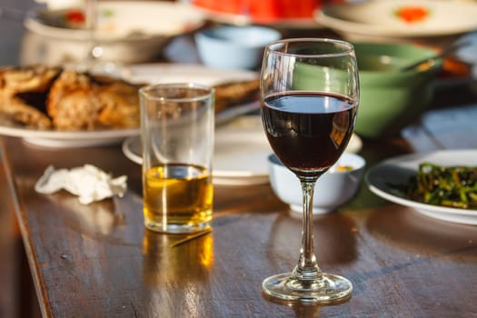 beer and wine on the table, Food Beverage Party Meal Drink Concept