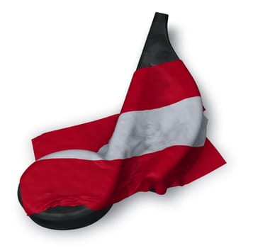 musiknote and Austrian flag - 3d illustration