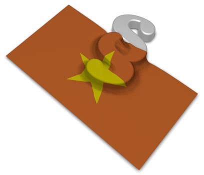 flag of vietnam and paragraph symbol - 3d illustration