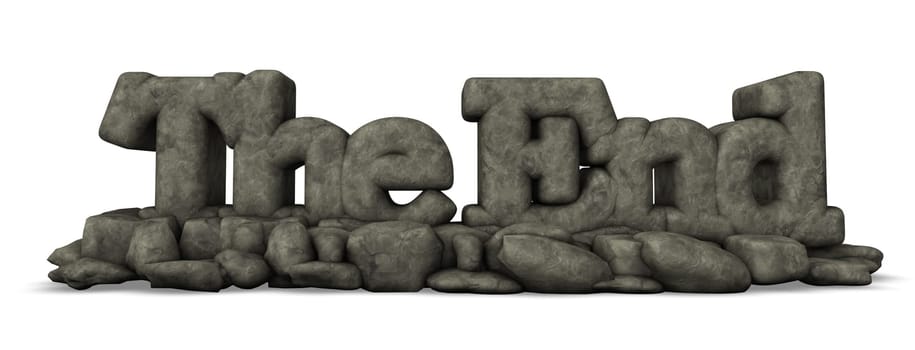 the words the end on white background - 3d rendering