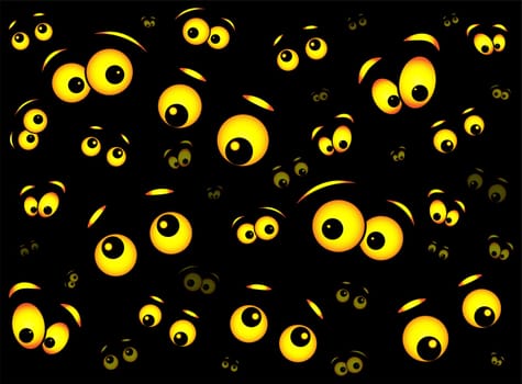 halloween spooky scary eyes  vector  design isolated on black background