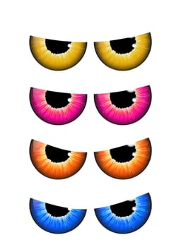 spooky eyes set  vector  design isolated on white background