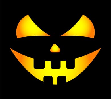 jack o lantern smile on black background vector design
