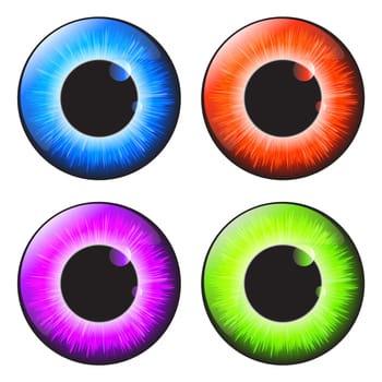 iris eye realistic  vector set design isolated on white background