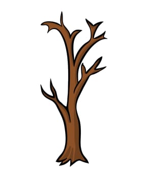 Bare tree cartoon vector design isolated on white background