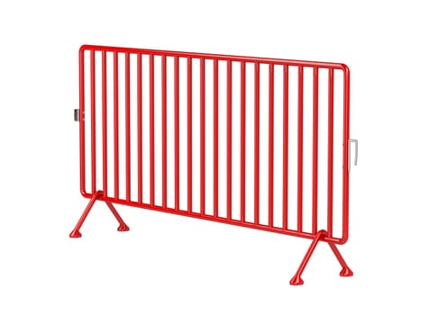 Red mobile fence isolated on white background