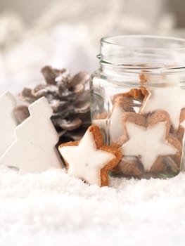 Christmas or seasonal background with snow