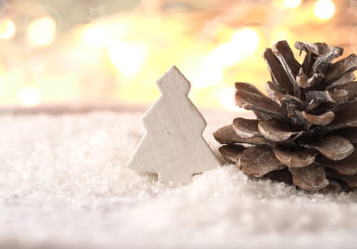 Christmas or seasonal background with snow