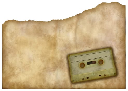 old music cassette on grunge background