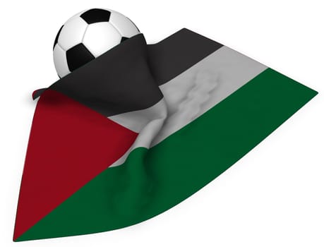 football and flag of palestine - 3d illustration