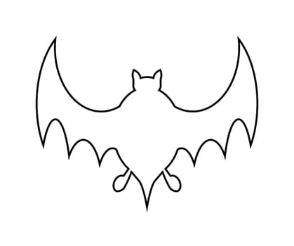 halloween bat outline vector  design isolated on white backgroud