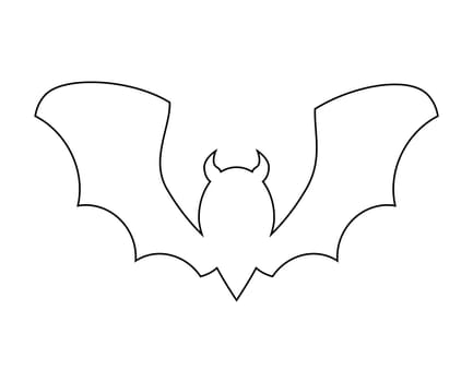 halloween bat outline vector  design isolated on white backgroud