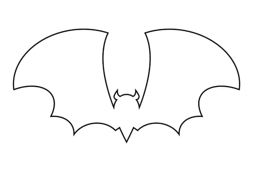 halloween bat outline vector  design isolated on white backgroud