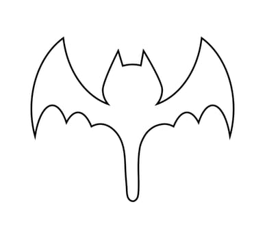 halloween bat outline vector  design isolated on white backgroud