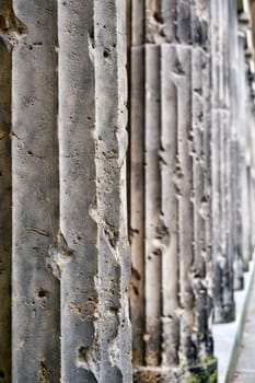 Close-up of the columns at the old Nationalgalerie in Berlin