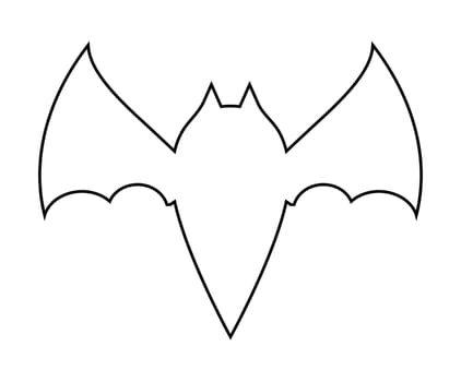 halloween bat outline vector  design isolated on white backgroud