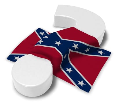 flag of the Confederate States of America and question mark - 3d illustration