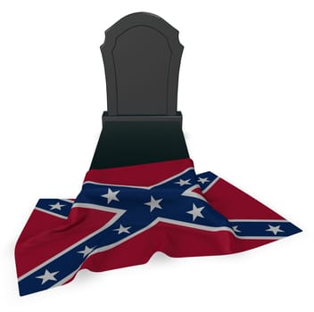 tombstone and flag of the Southern Confederate States of America - 3d rendering