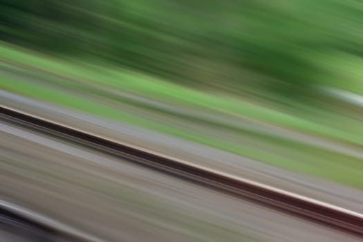 Motion blur as wiper rail and plants green