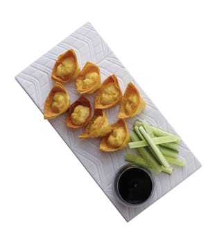 Fried Wonton..Clipping path (Dicut around Object) for work.
