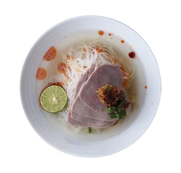 Vietnamese Noodle Soup.Clipping path (Dicut around Object) for work.