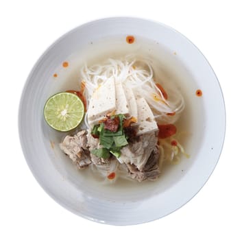 Vietnamese Noodle Soup.Clipping path (Dicut around Object) for work.