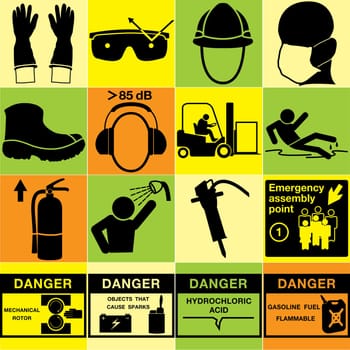 Industrial safety sign. Illustration vector.