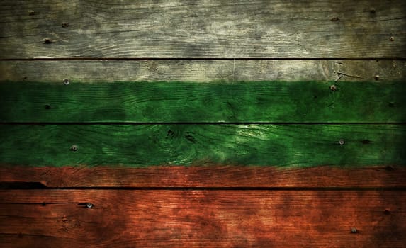 flag of bulgaria on old wooden boards - illustration