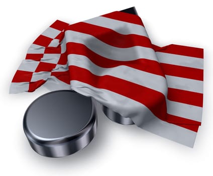 music note and flag of the federal state of bremen - 3d illustration