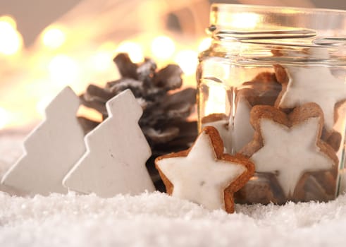 Christmas or seasonal background with snow