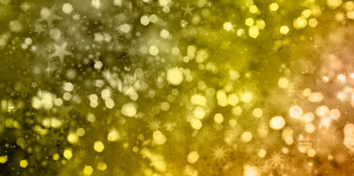 christmas lights bokeh star texture gold ochre reddish card design