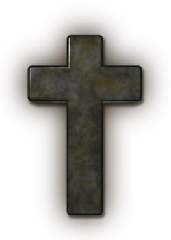Christian cross on white background - 3d rendering