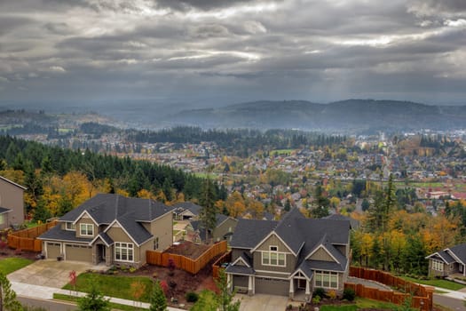 Happy Valley Oregon Rapid Growing City Residential Homes in Fall Season United States America