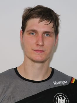 Handball player Finn Lemke ( DHB,MT Melsungen) at the men's international match Germany against Spain on 28.10.2017 in Magdeburg