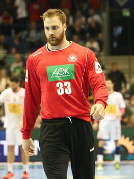 Handball player Andreas Wolff ( DHB,THW Kiel) at the men's international match Germany against Spain on 28.10.2017 in Magdeburg