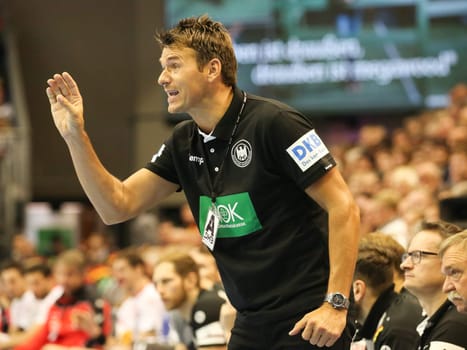 Men's national handball coach Christian Prokop (DHB) at the men's international match Germany against Spain on 28.10.2017 in Magdeburg